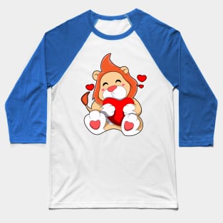 Lion with Hearts Baseball T-Shirt